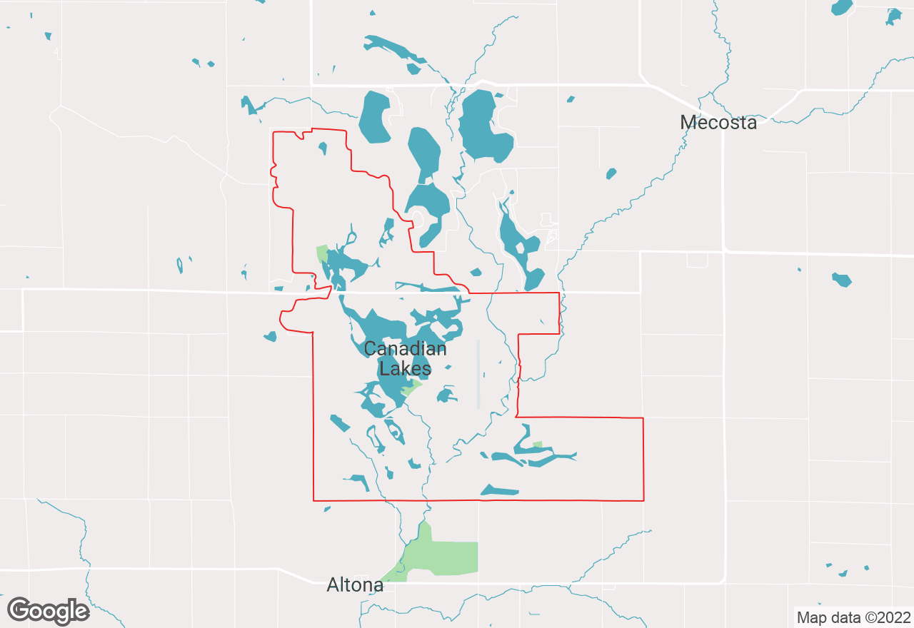 Canadian Lakes map