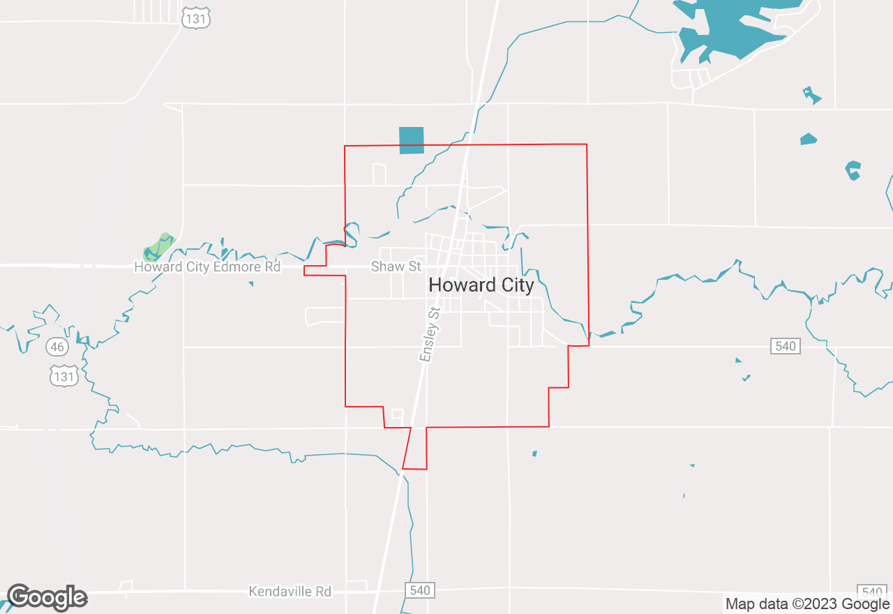 Howard City map