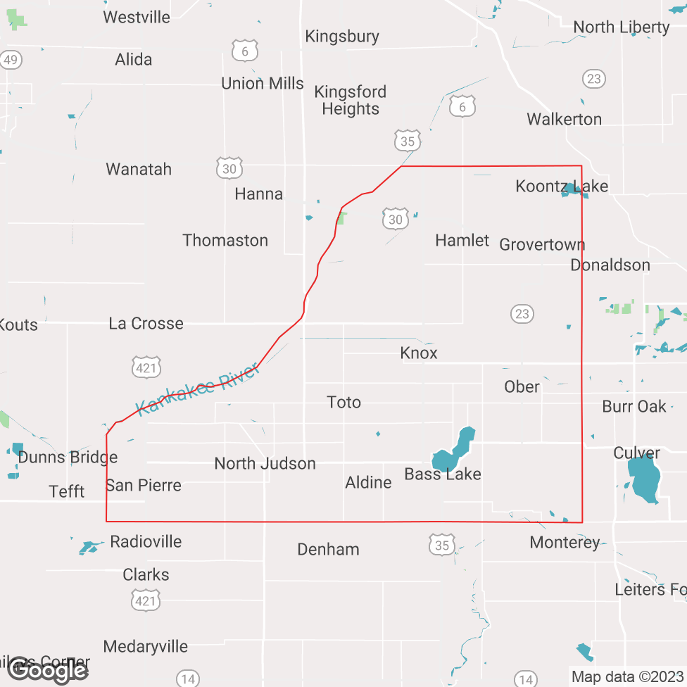 Starke County map