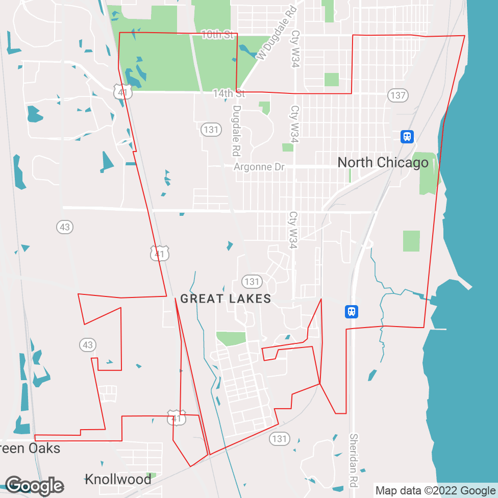 North Chicago map