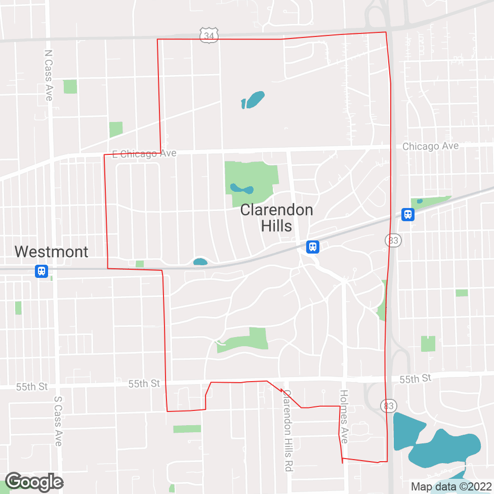 Clarendon Hills map