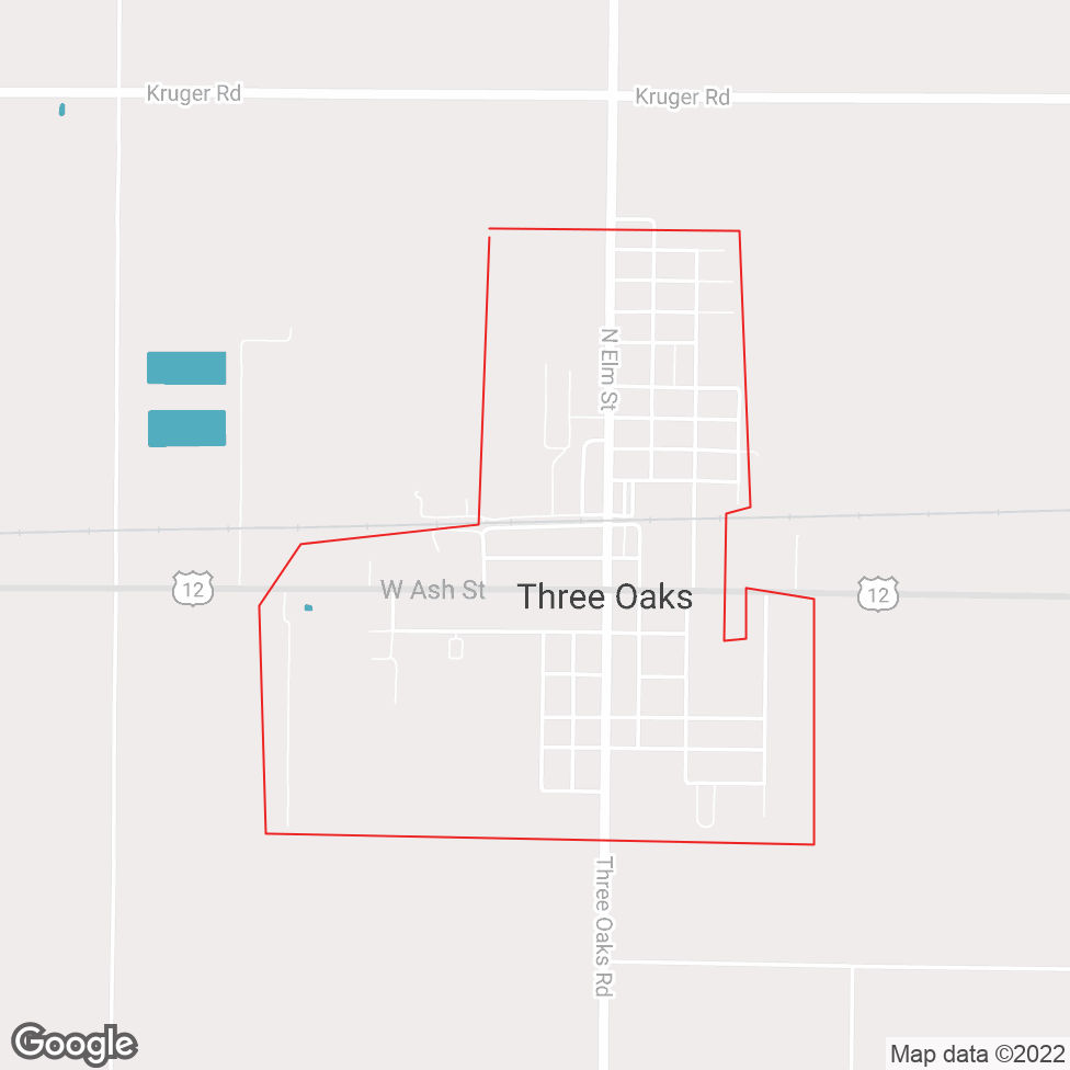 Three Oaks map