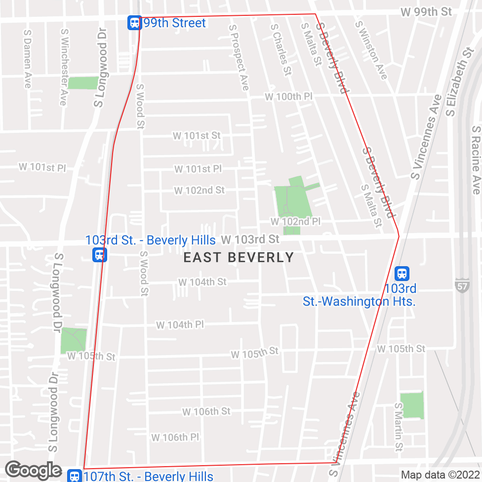 East Beverly map