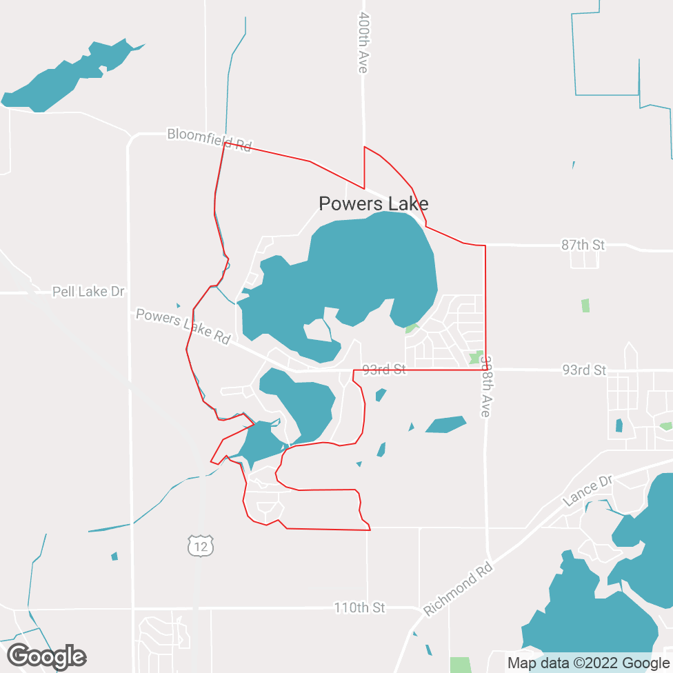 Powers Lake map