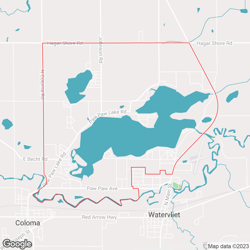 Paw Paw Lake map