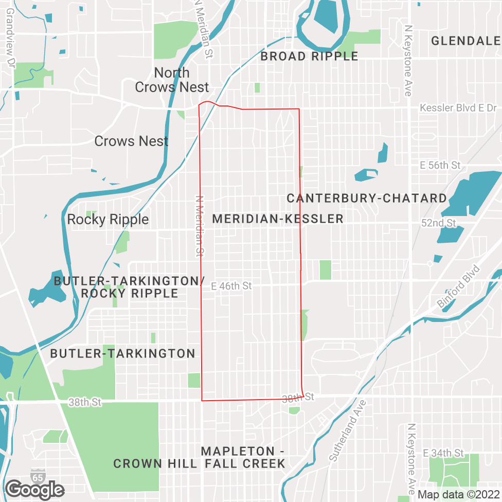 Meridian Kessler - Indianapolis map