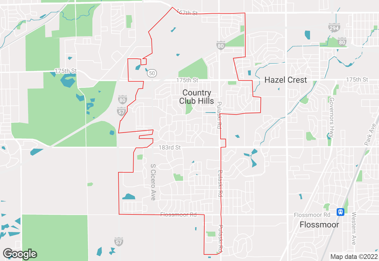 Country Club Hills map