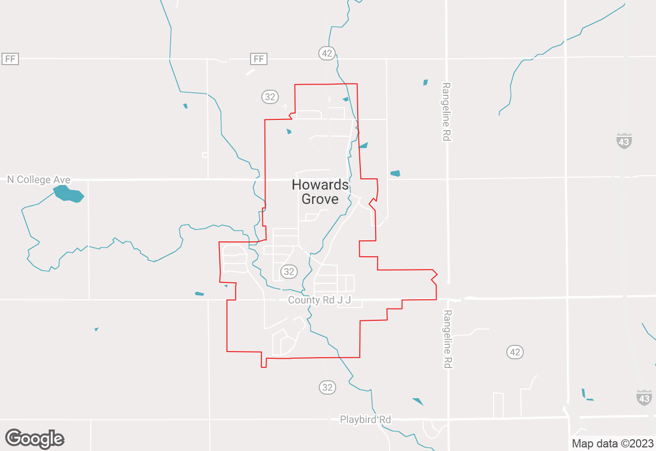 Howards Grove map