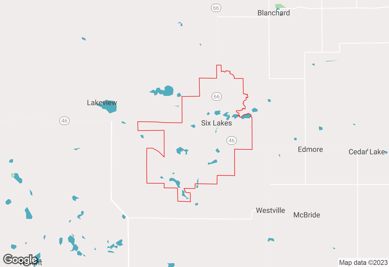 Six Lakes map