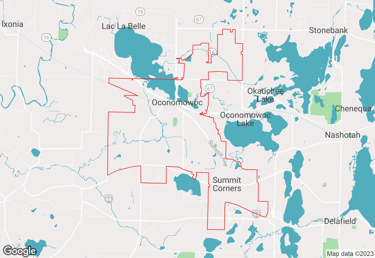 Oconomowoc map