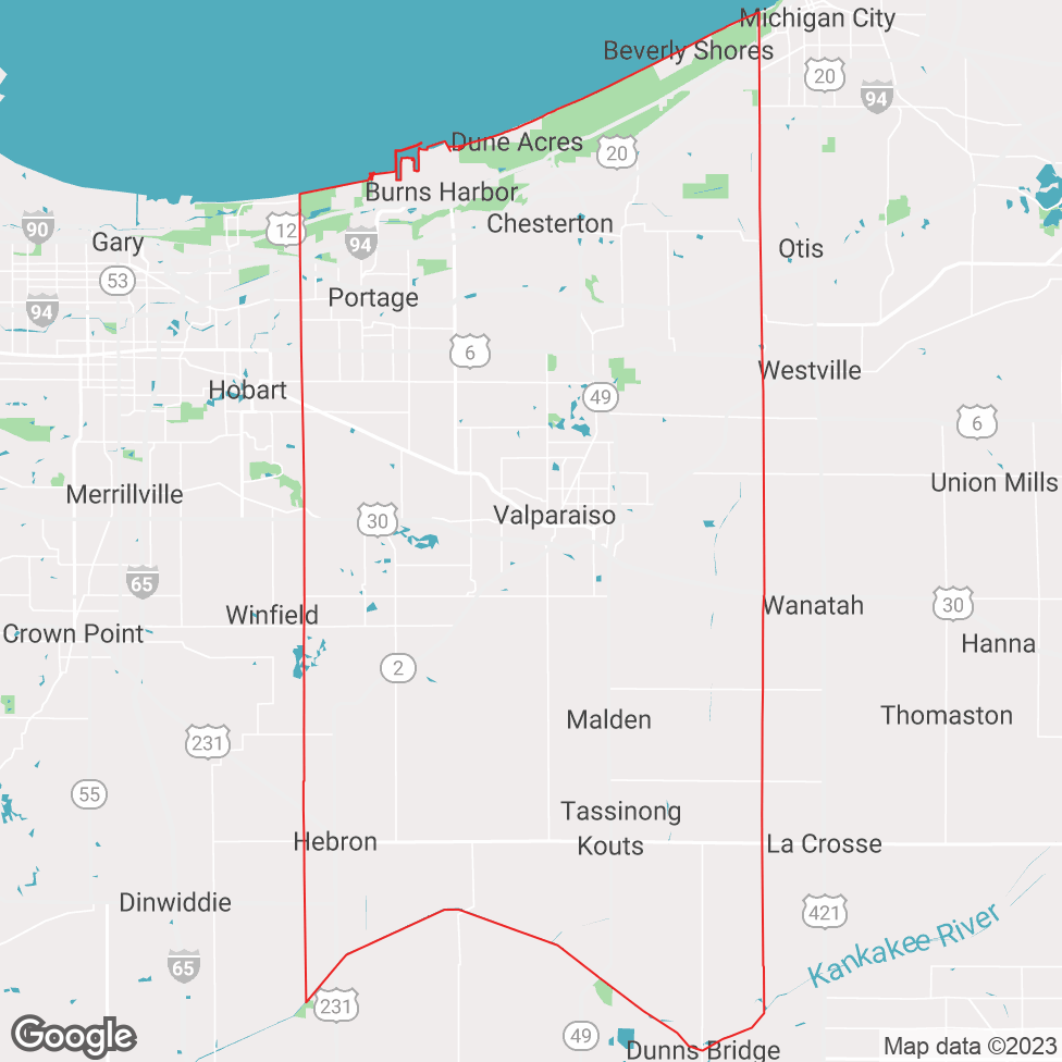 Porter County map