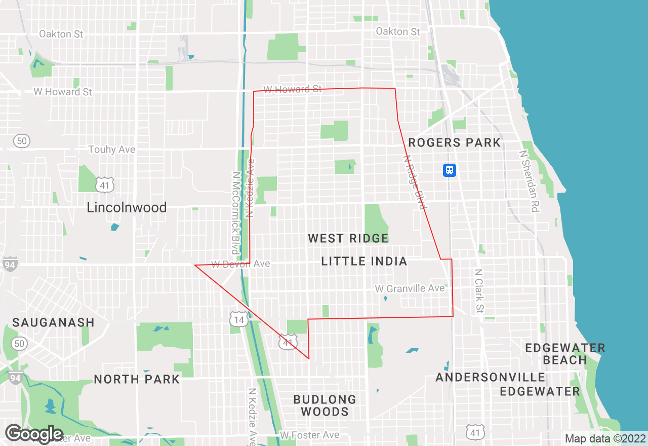 West Rogers Park map