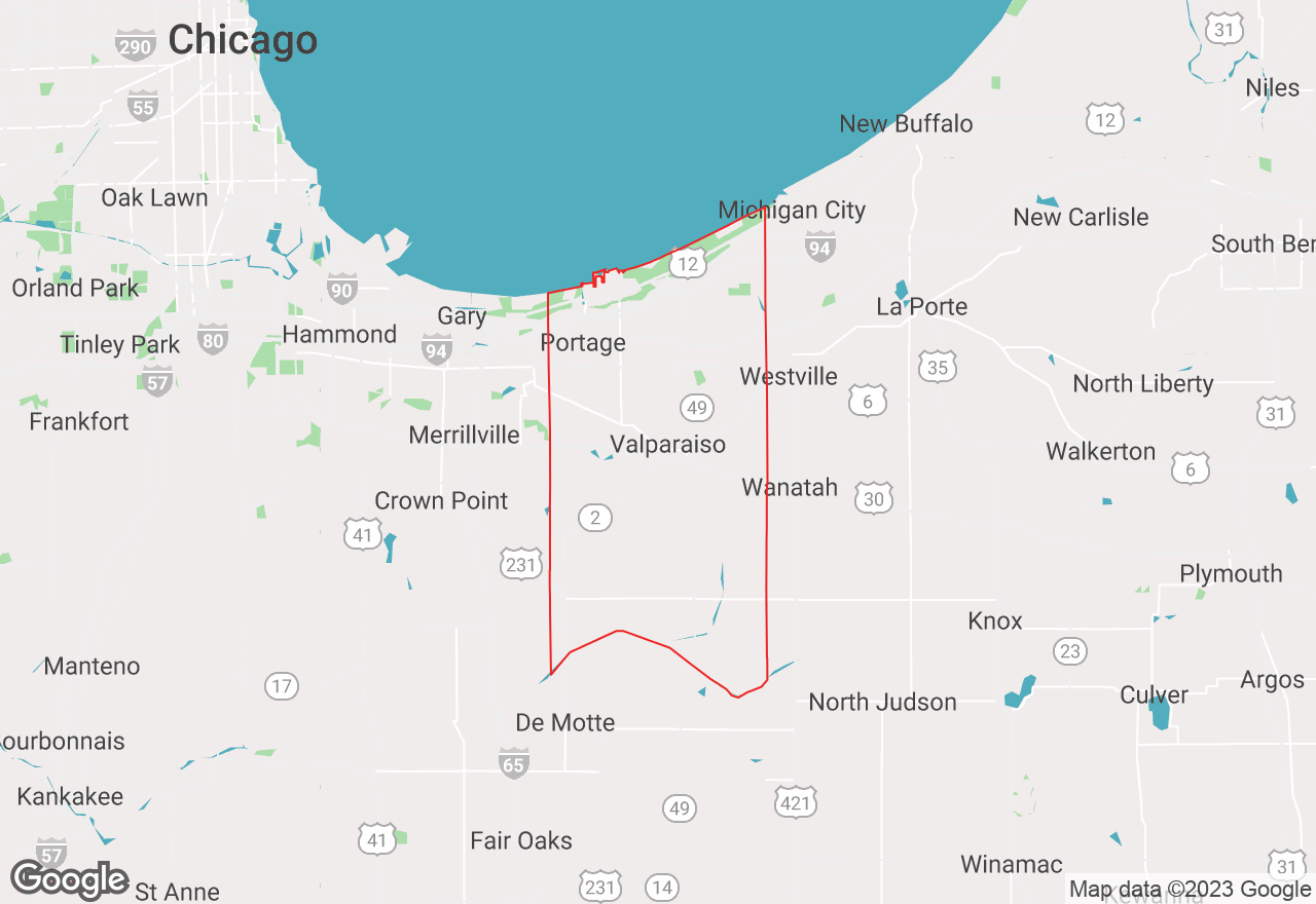 Porter County map