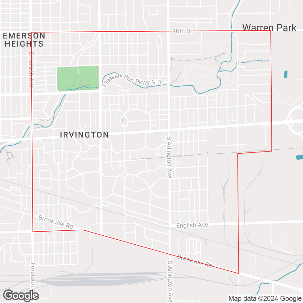 Irvington - Indianapolis map