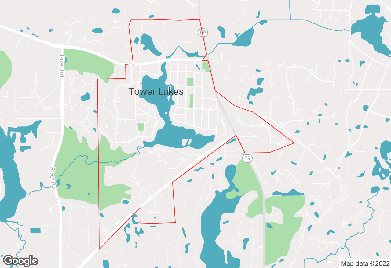 Tower Lakes map