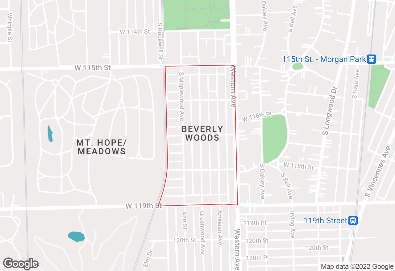 Beverly Woods map