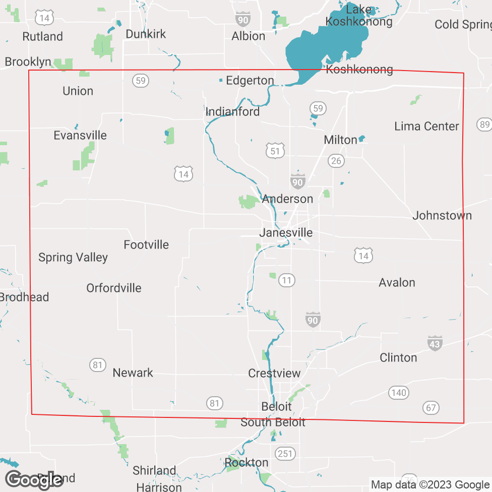 Rock County map