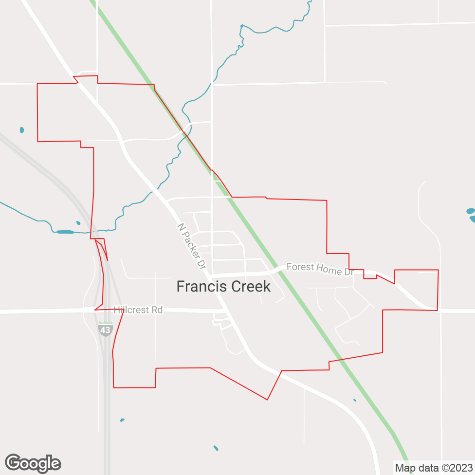 Francis Creek map