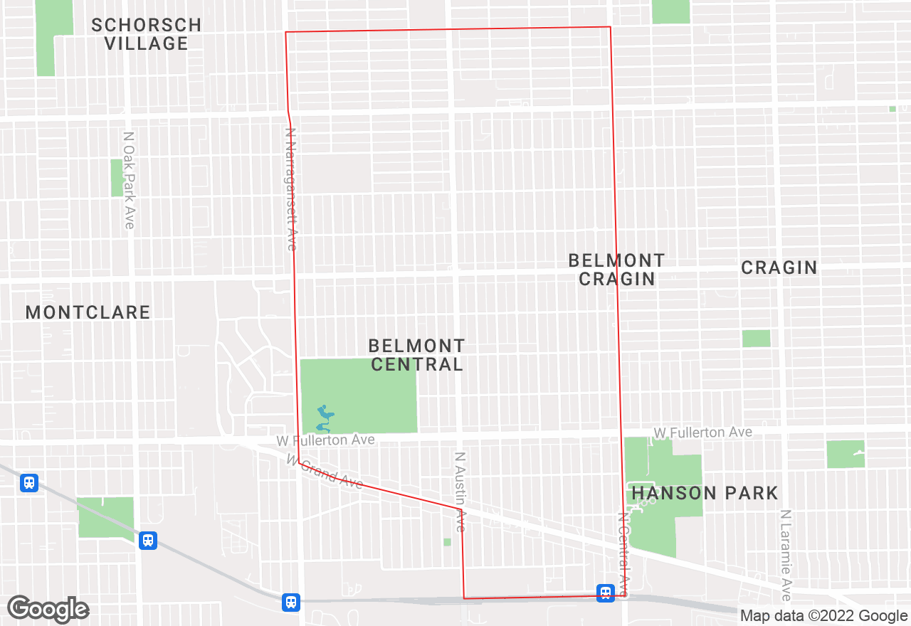 Belmont Central map