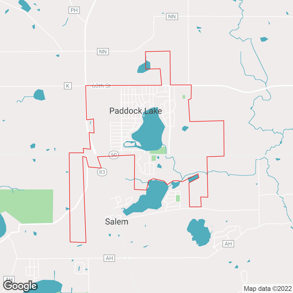 Paddock Lake map