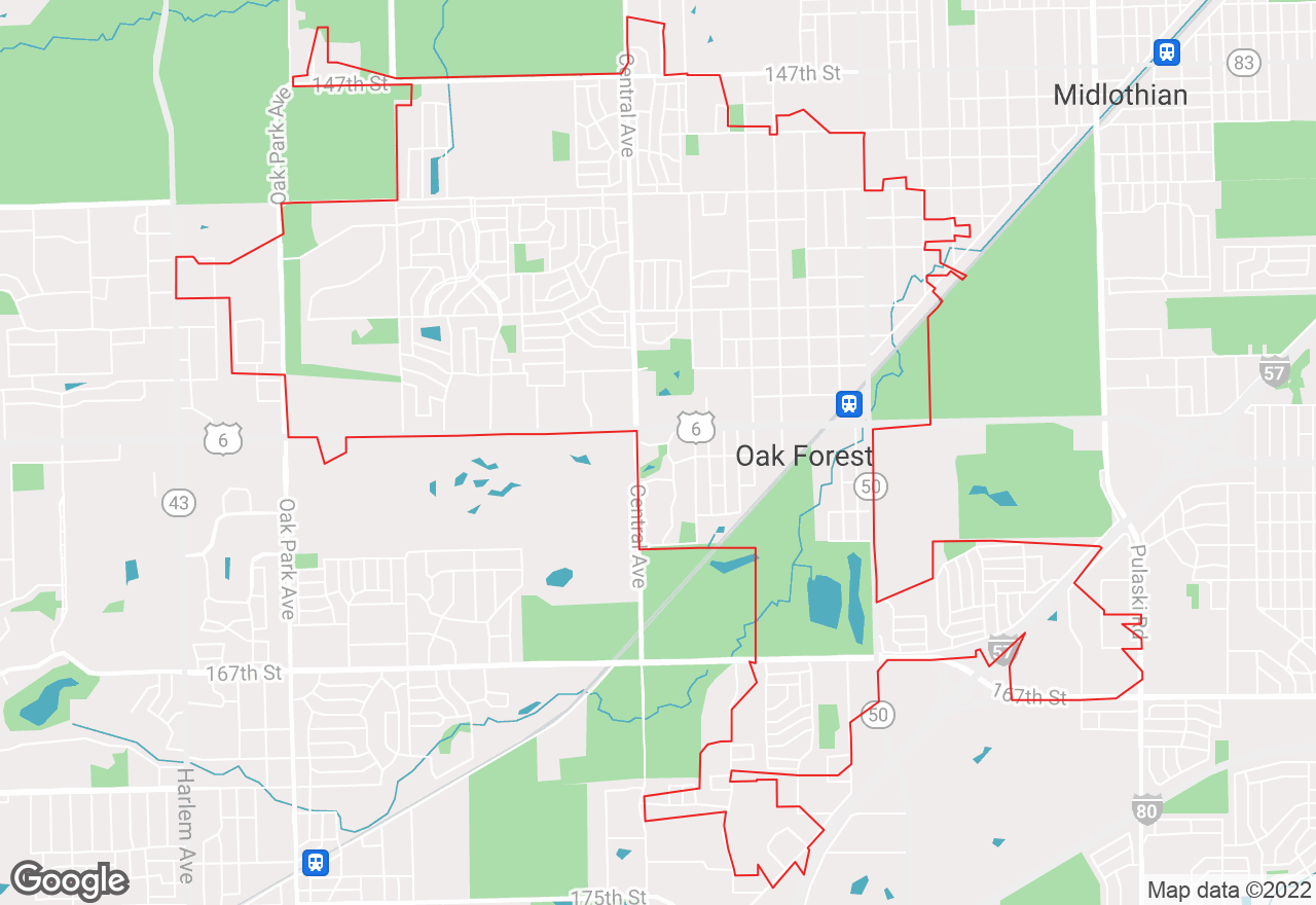 Oak Forest map