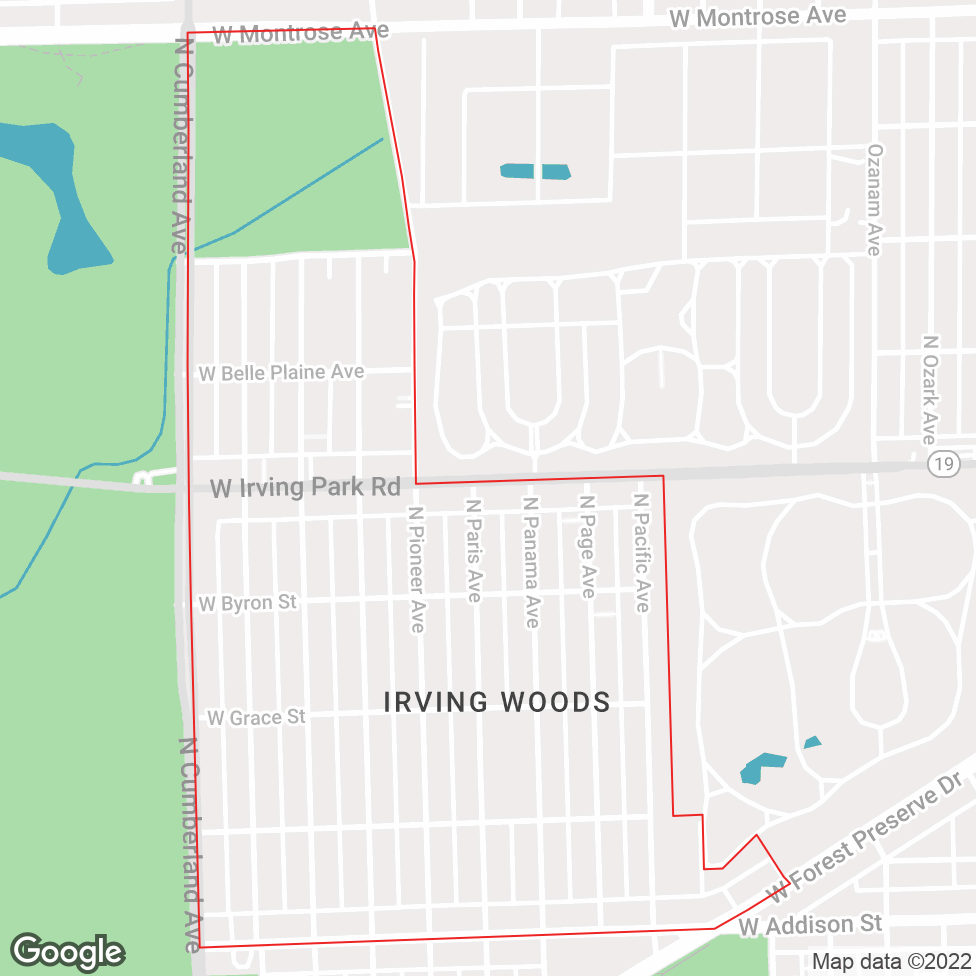 Irving Woods map