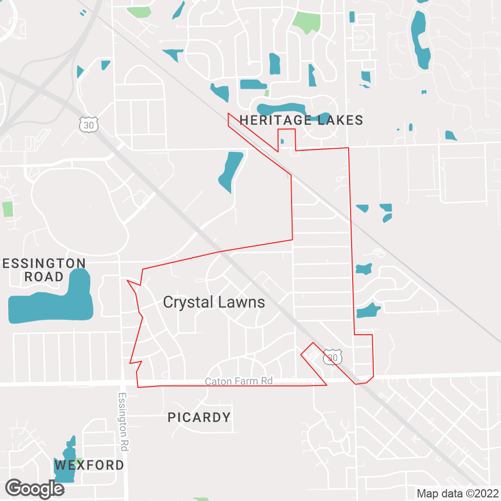 Crystal Lawns map