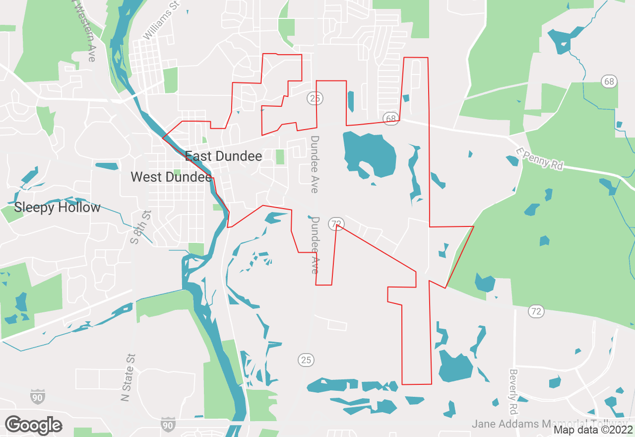 East Dundee map