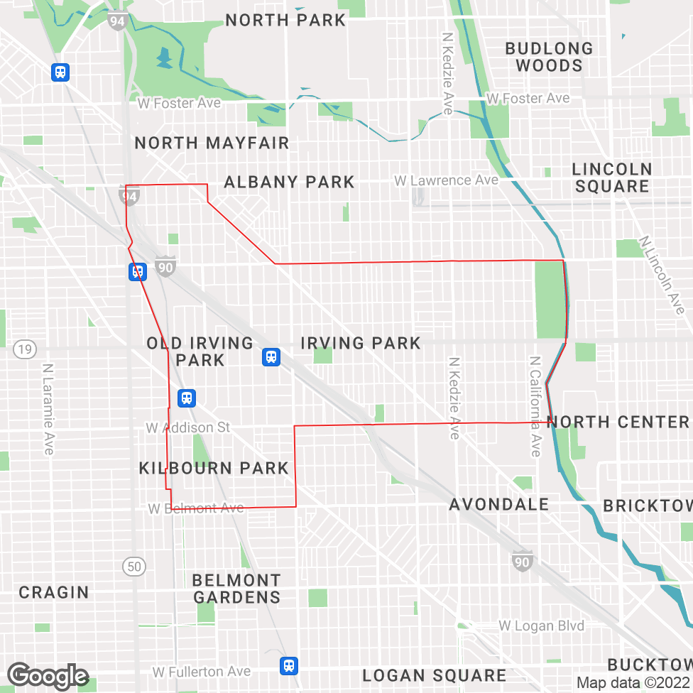 Irving Park map