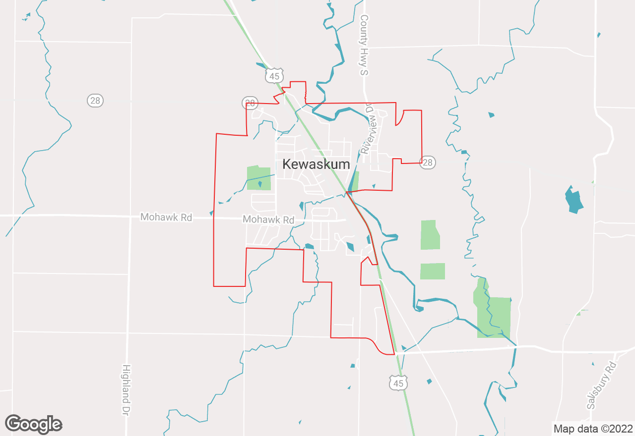 Kewaskum map