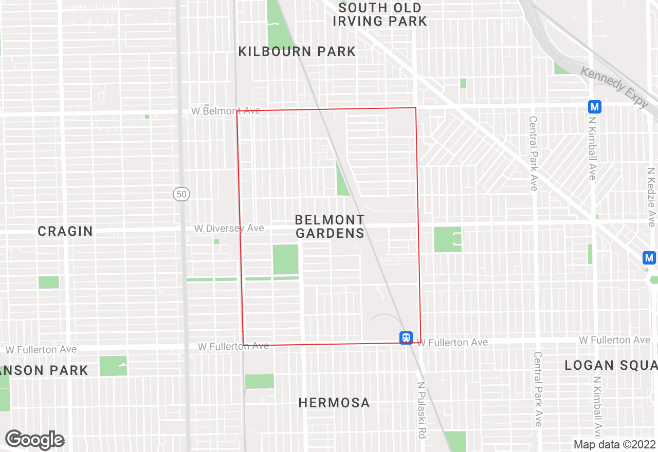 Belmont Gardens map