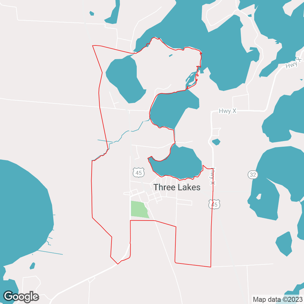 Three Lakes map