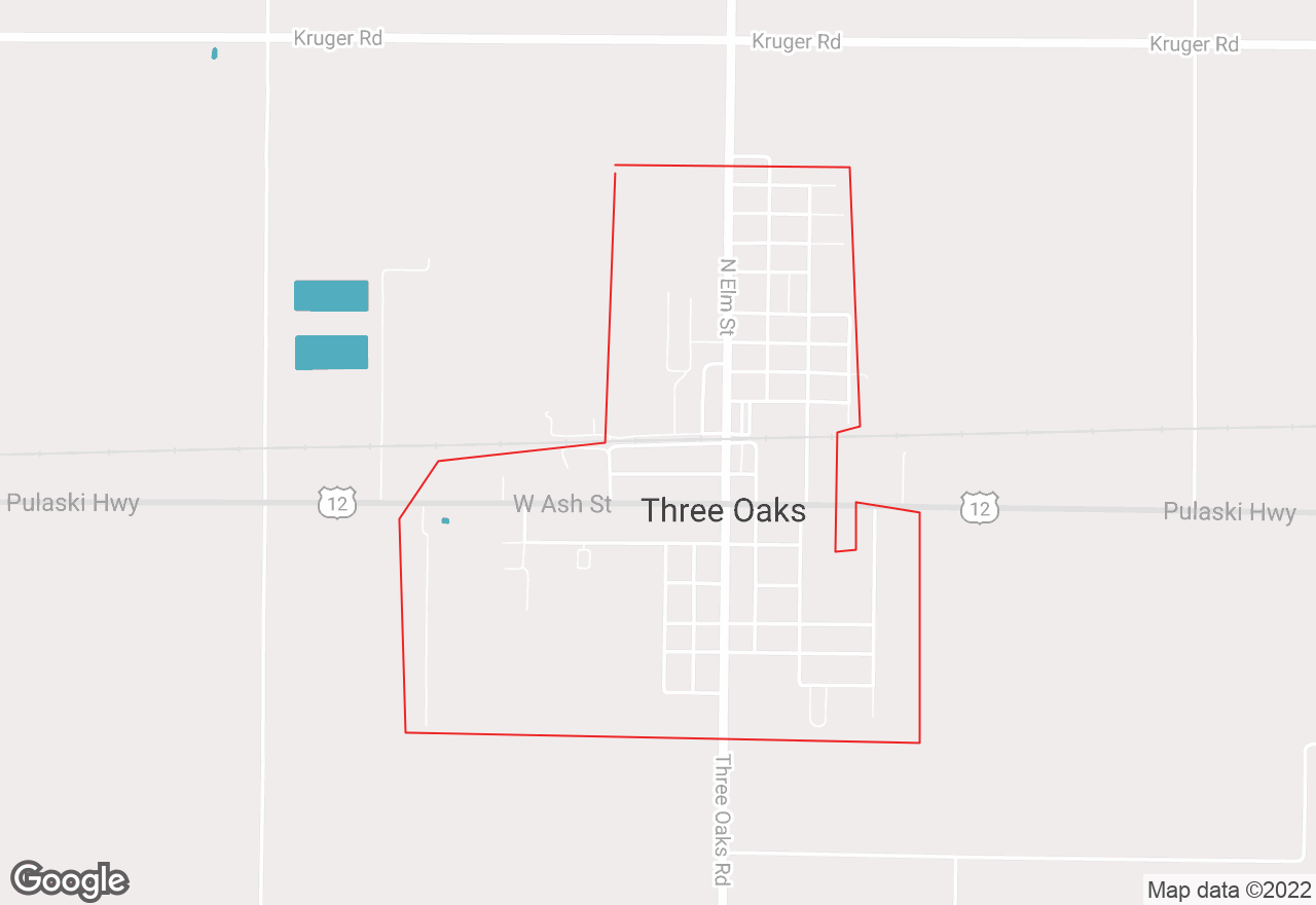 Three Oaks map