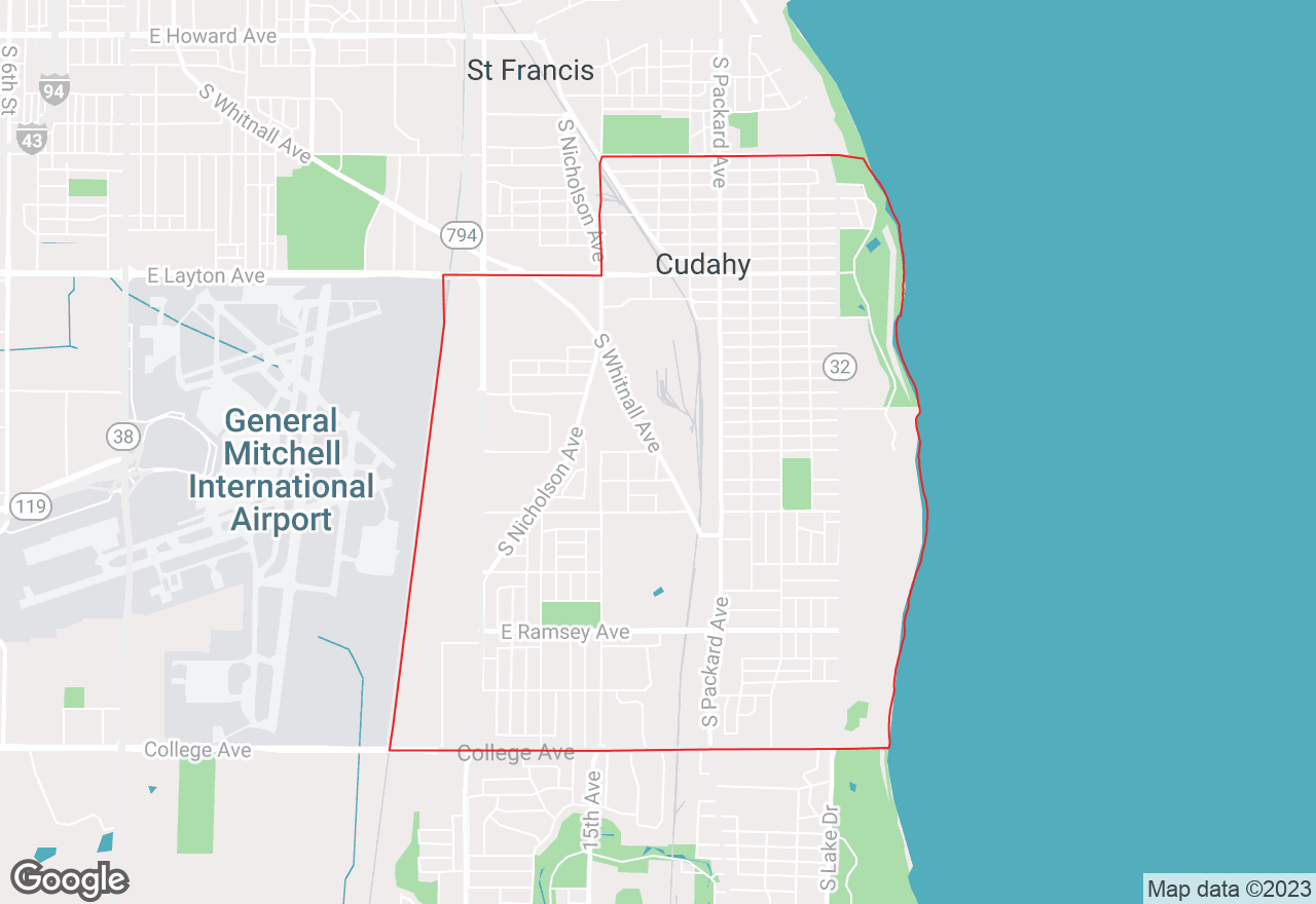 Cudahy map