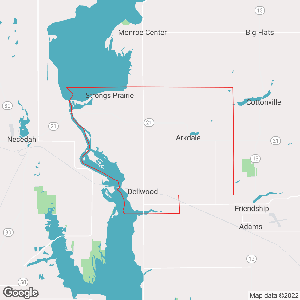 Strongs Prairie map