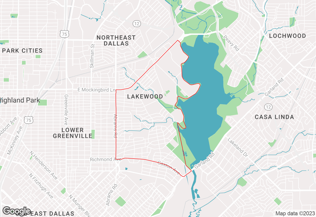 Lakewood - Dallas map