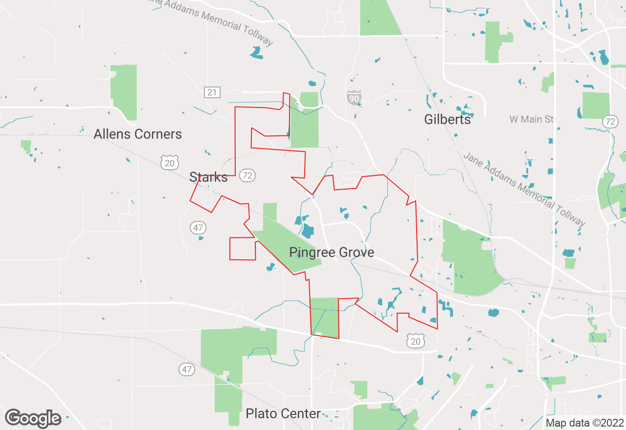 Pingree Grove map