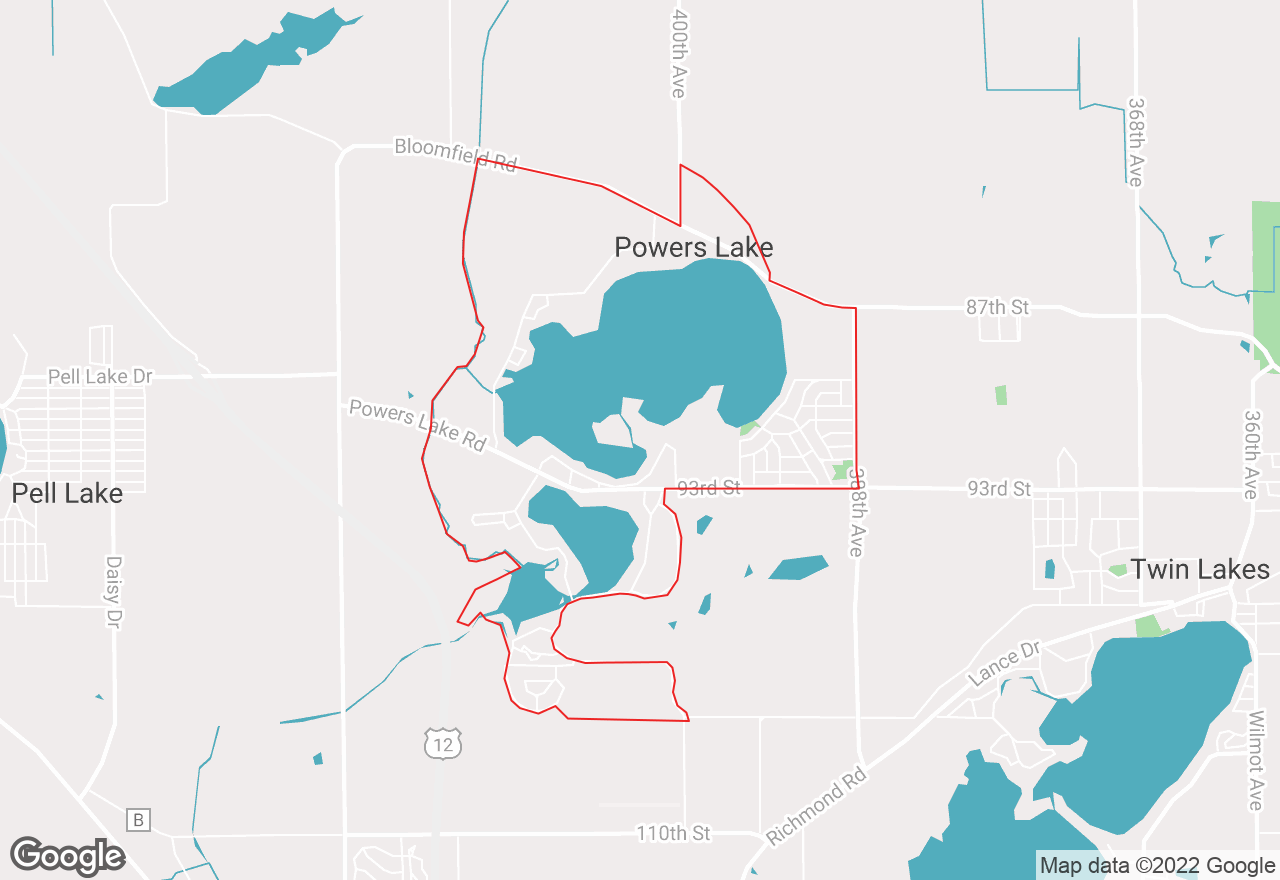 Powers Lake map