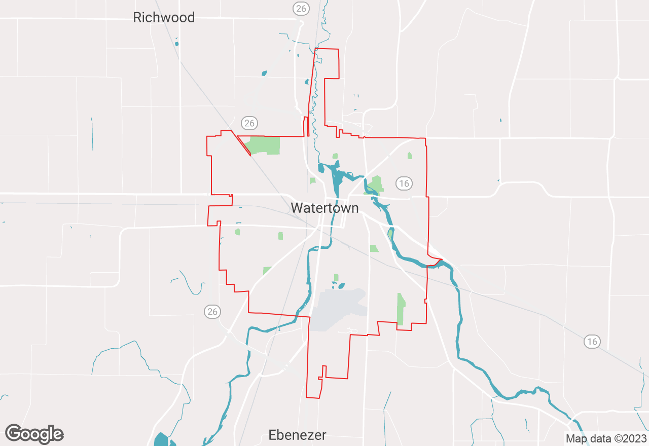 Watertown map