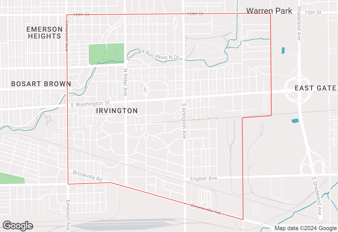 Irvington - Indianapolis map