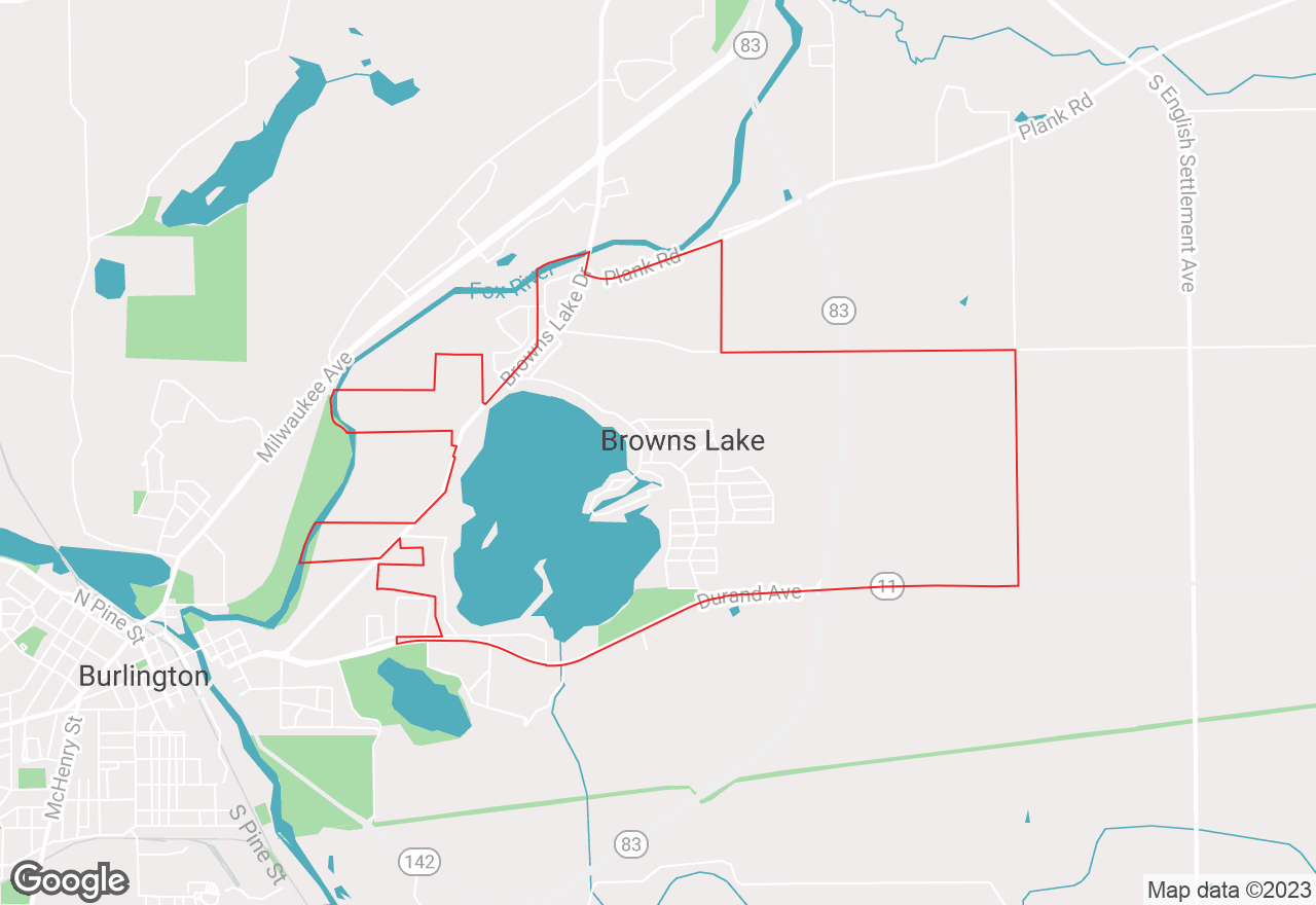 Browns Lake map