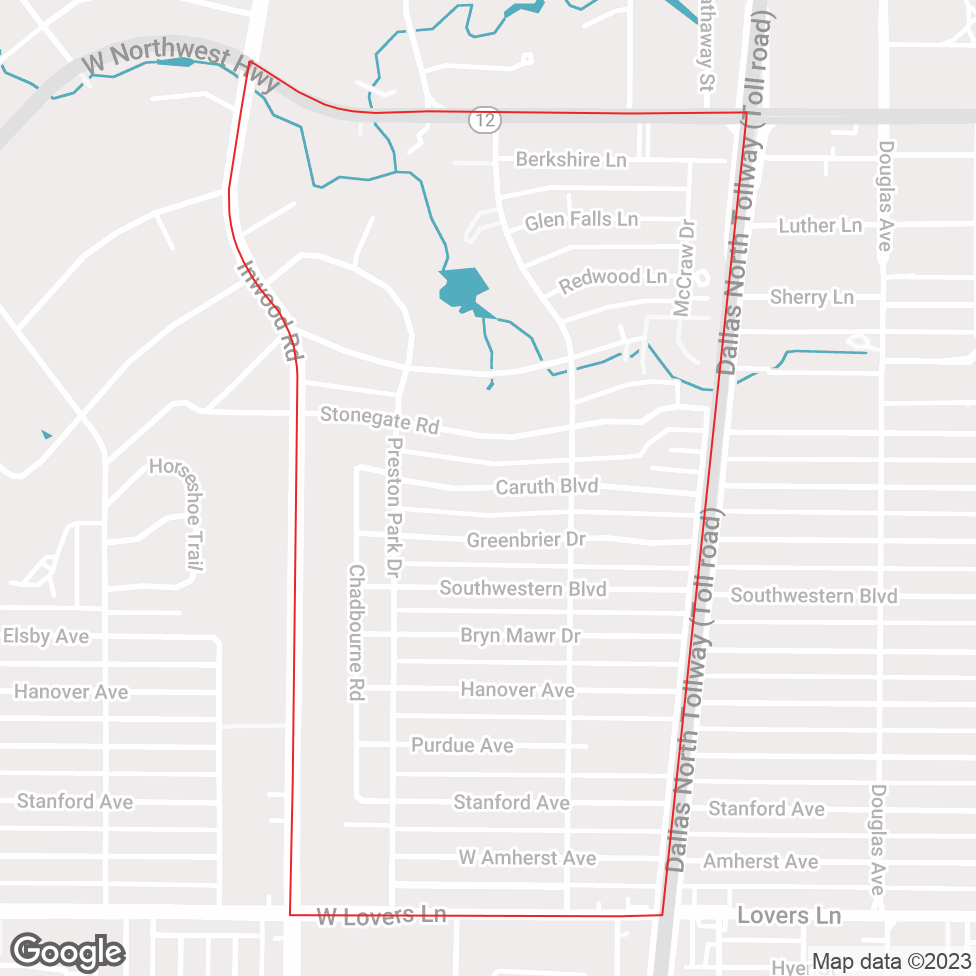 Devonshire - Dallas map