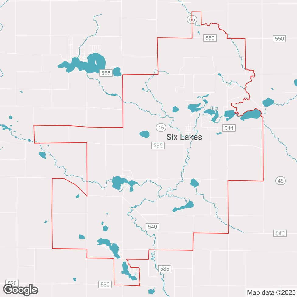 Six Lakes map