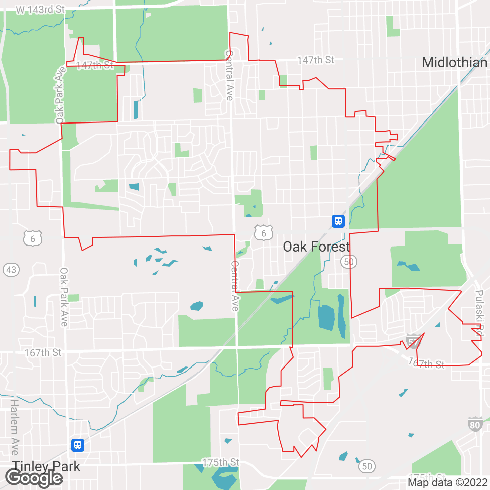 Oak Forest map