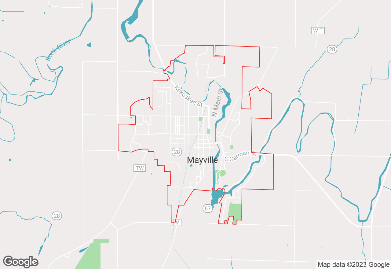 Mayville map