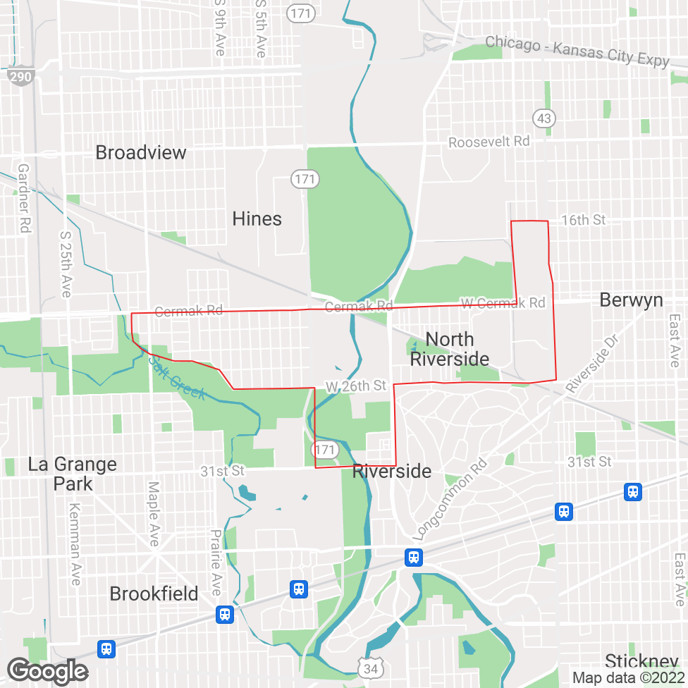 North Riverside map