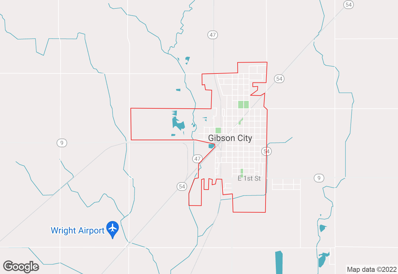 Gibson City map