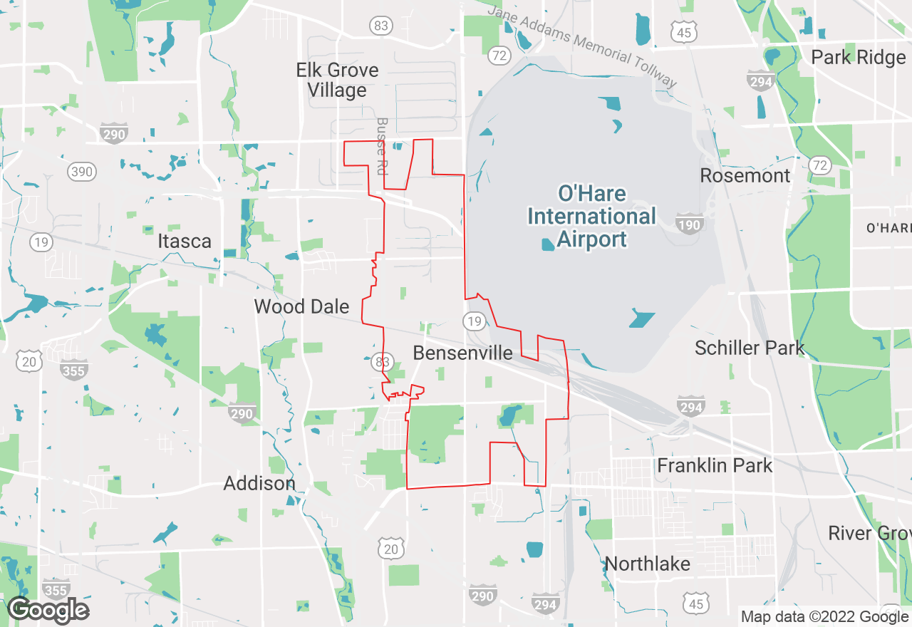 Bensenville map