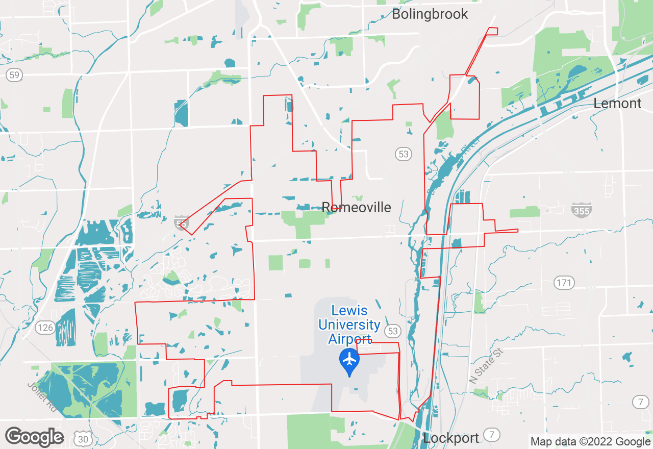 Romeoville map