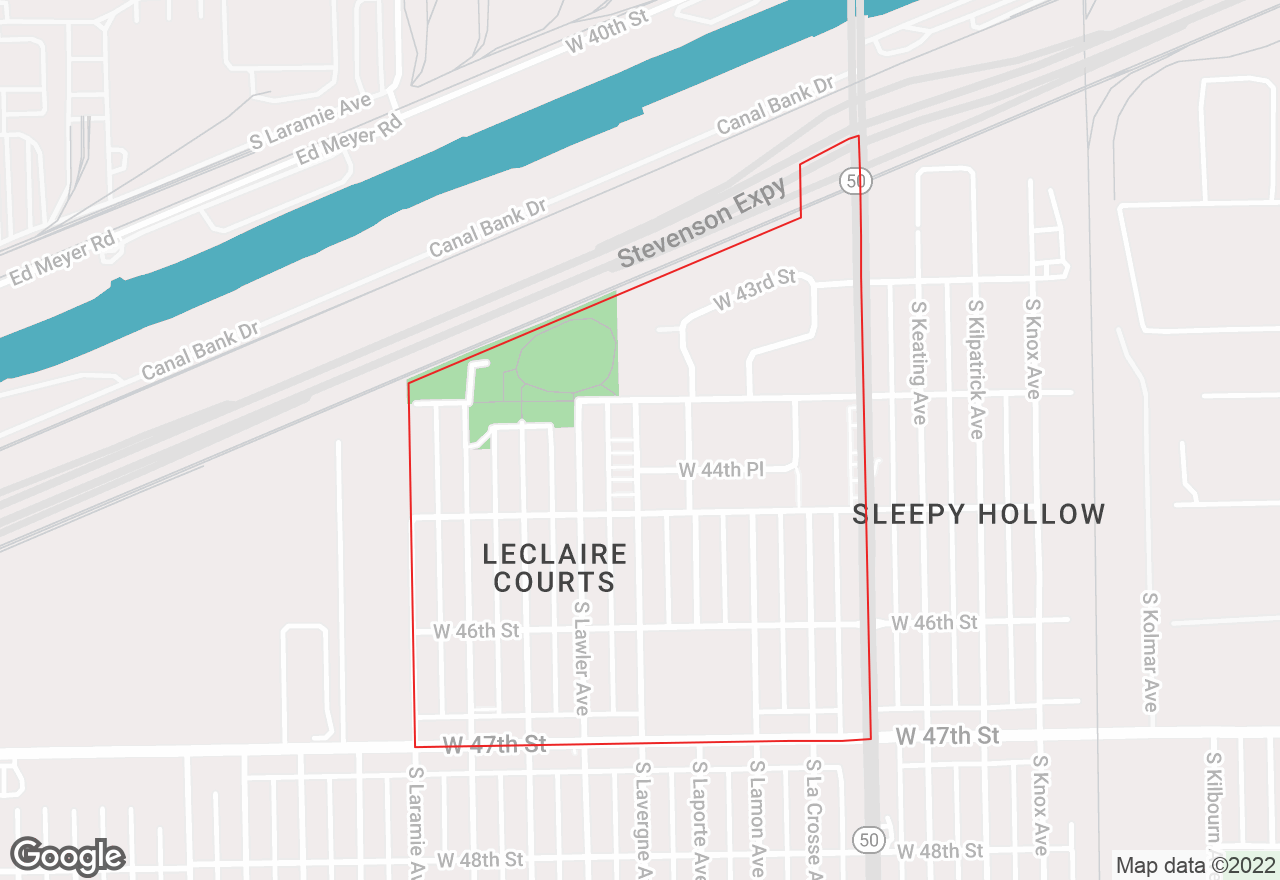 LeClaire Courts map